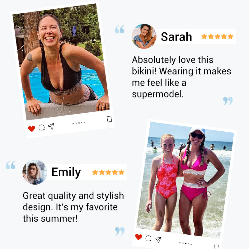 ⛱️ S-4XL 🌺 Σετ μπικίνι με ψηλή μέση και έλεγχο κοιλιάς, με χρωματικές ενώσεις 🌈👙
