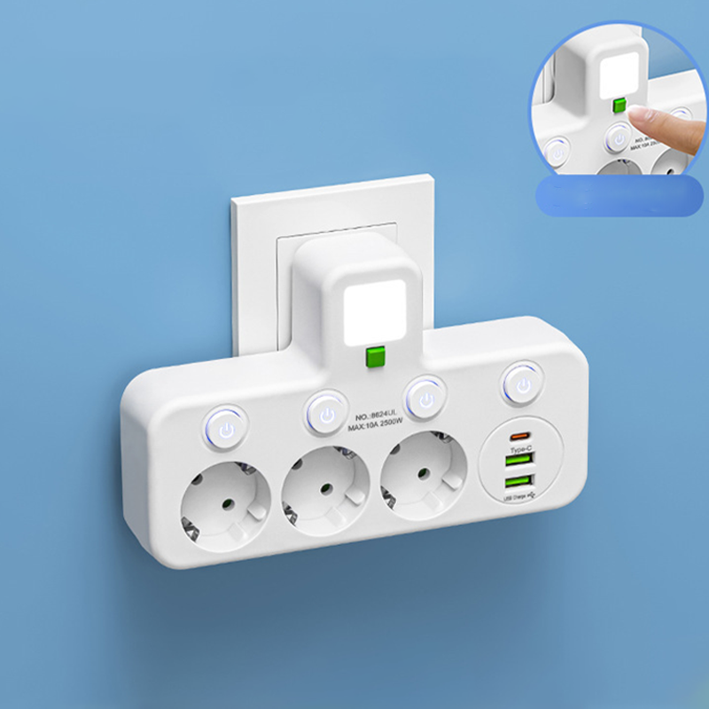 Έξυπνος προεκτατικός με θύρες USB (ευρωπαϊκό βύσμα)