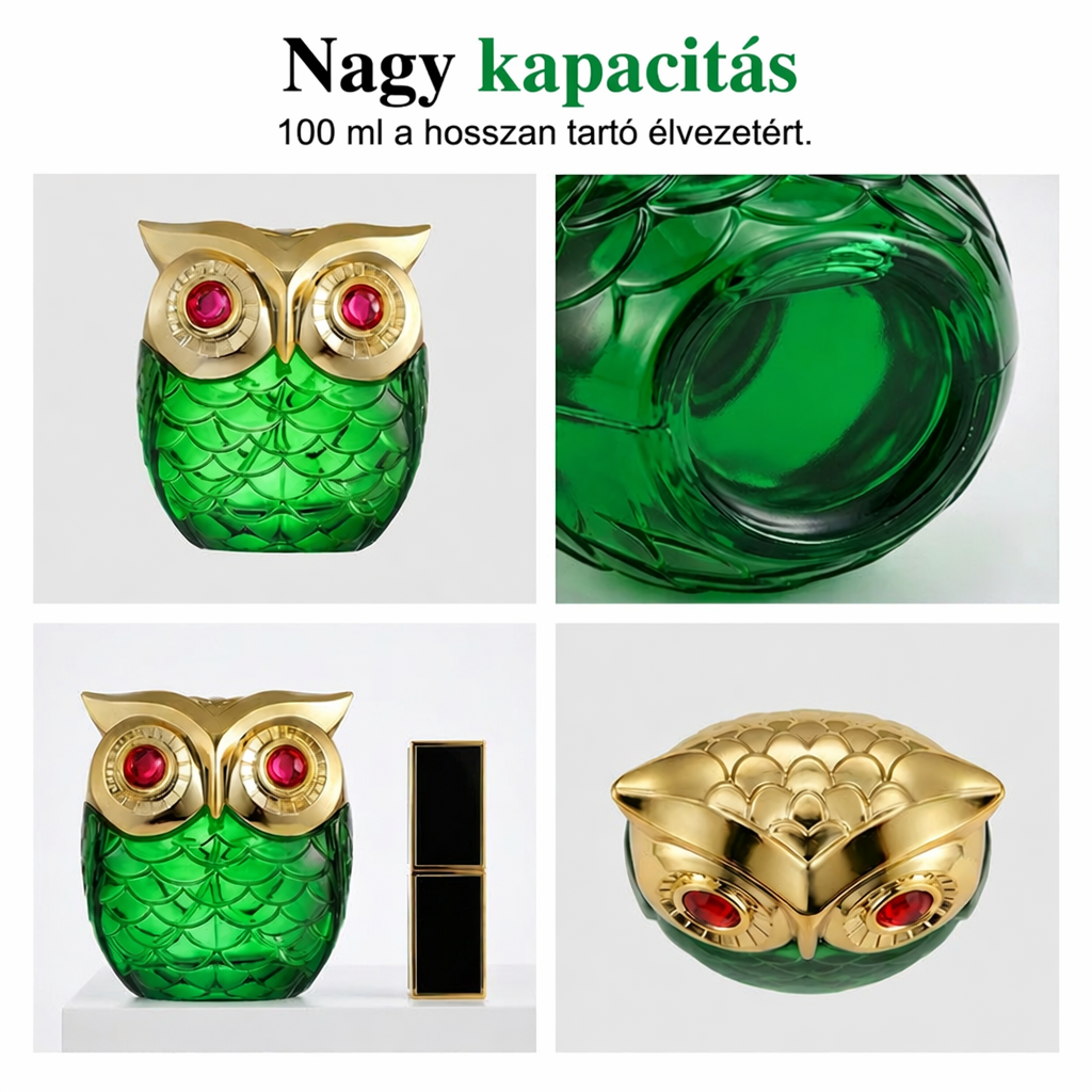 🦉 MOST 50% KEDVEZMÉNY! 🌙 Mystical Eau de Parfum – Titokzatos illat és elegáns bagoly alakú üveg – Hosszú hatástartamú, tökéletes ajándéknak vagy egyedi stílus kialakításához 💎✨